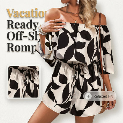 🌊SUMMER HOT SALE 51% OFF 💖Women's Off Shoulder Shorts Jumpsuit