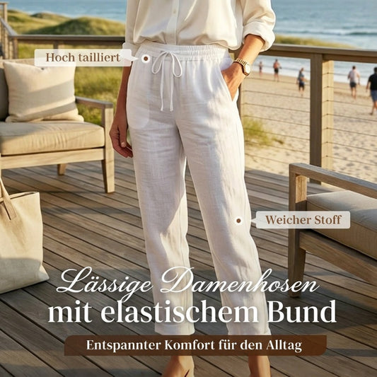 🌸Spring Sale 52% OFF🌿👖Damenhose aus Baumwolle & Leinen mit Elastischem Bund – Bequem, Atmungsaktiv & Lässiger Look 🥰