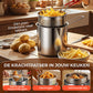 🔥 -50% Oggi: Friggitrice Multifunzione in Acciaio Inox 304 – Certificata alimentare, design anti-schizzi e cestello filtrante per patatine croccanti e pollo dorato, senza olio su muri e mani.