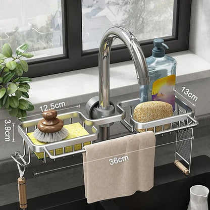 🔥OFFERTA SPECIALE 🔥 Portaoggetti per rubinetto in alluminio spaziale antiruggine