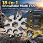 18-in-1 snowflake-shaped multi-tool, stainless steel spanner with screwdriver & bottle opener