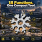 18-in-1 snowflake-shaped multi-tool, stainless steel spanner with screwdriver & bottle opener