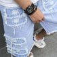 🔥 Herren-Ripped-Denim-Shorts mit Fransen-Details – Lässiger Look, Bequeme Passform & Perfekt Für Den Sommer ☀️
