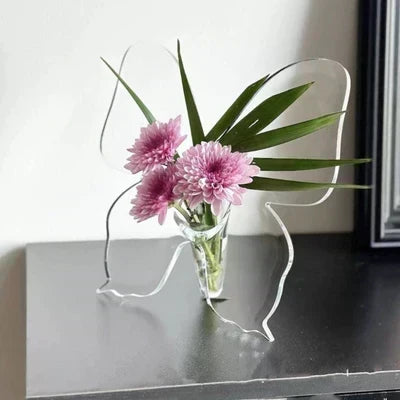 🔥 Vaso decorativo trasparente ispirato alla farfalla
