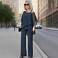 ⏳Limitiertes 60 % Rabatt⏰Unregelmäßiges Chiffon-Oberteil für Damen ＆ Weite Hose 2-teiliges Set👚👖