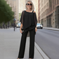 ⏳Limitiertes 60 % Rabatt⏰Unregelmäßiges Chiffon-Oberteil für Damen ＆ Weite Hose 2-teiliges Set👚👖