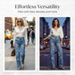 🥳Jetzt 50% reduziert!👖 Blumen-Jeans für Damen – gerade geschnitten & trendy 🌿 + Kostenloser Versand ab 2 Artikeln ✨