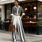 🎁Neuwaren 51% Rabatt💥Gestreiftes Shirt & weite Hose im Set – bequem & stilvoll für den Alltag