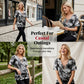 📢📢60% RABATT!! ⏰Tie-Dye-T-Shirt für Damen mit Schnürung und V-Ausschnitt