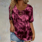 📢📢60% RABATT!! ⏰Tie-Dye-T-Shirt für Damen mit Schnürung und V-Ausschnitt