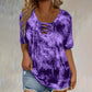 📢📢60% RABATT!! ⏰Tie-Dye-T-Shirt für Damen mit Schnürung und V-Ausschnitt