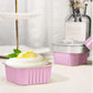 🍰 Set di stampi monoporzione per mini torte, SCONTO 50%! Pirottini in alluminio con coperchi, porzioni da 5 oz, facili da pulire per feste e regali ⚡