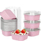 🍰 Set di stampi monoporzione per mini torte, SCONTO 50%! Pirottini in alluminio con coperchi, porzioni da 5 oz, facili da pulire per feste e regali ⚡