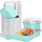 🍰 Set di stampi monoporzione per mini torte, SCONTO 50%! Pirottini in alluminio con coperchi, porzioni da 5 oz, facili da pulire per feste e regali ⚡