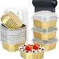 🍰 Set di stampi monoporzione per mini torte, SCONTO 50%! Pirottini in alluminio con coperchi, porzioni da 5 oz, facili da pulire per feste e regali ⚡