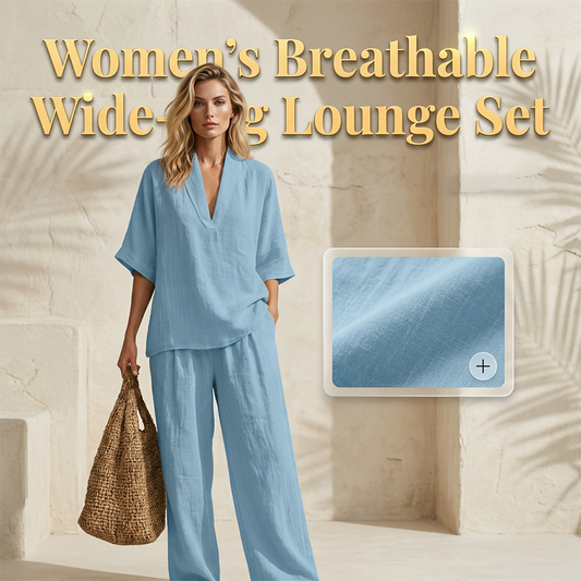 🥳New Arrival 47% OFF💞Women's Casual V-Neck Top and Wide-Leg Pants Set