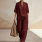 🥳New Arrival 47% OFF💞Women's Casual V-Neck Top and Wide-Leg Pants Set
