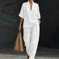 🥳New Arrival 47% OFF💞Women's Casual V-Neck Top and Wide-Leg Pants Set