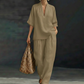 🥳New Arrival 47% OFF💞Women's Casual V-Neck Top and Wide-Leg Pants Set