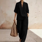 🥳New Arrival 47% OFF💞Women's Casual V-Neck Top and Wide-Leg Pants Set