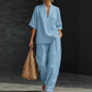 🥳New Arrival 47% OFF💞Women's Casual V-Neck Top and Wide-Leg Pants Set