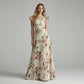 👗 Neuwaren 50% Rabatt🌸 Elegantes Blumenprint-Maxi-Kleid mit Volantärmeln & Hochwaist – Plisseerock, Quadrat-Ausschnitt, Romantisch ✨
