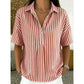 🎁Neuwaren 58% Rabatt💥Damen Kurzarmshirt – Gestreift & Lässig 🌿 Für Alltag & Freizeit
