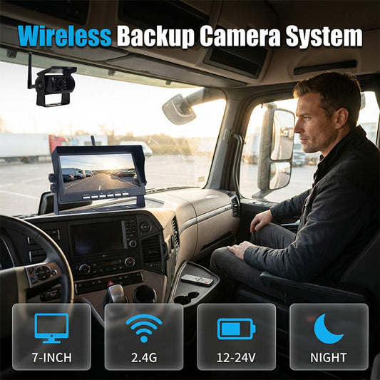 ⏳🔥LIMITED-TIME 55% OFF! ⏰7-Zoll Rückfahrkamera Set mit Monitor – Kabellos für LKW, Bus & Traktor 🚛 Klare Rückansicht