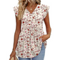 🎁Neuwaren 52% Rabatt💥Blumen-Peplum-Top mit V-Ausschnitt & Rüschenärmeln – Sommerliches Damenoberteil für Büro & Freizeit