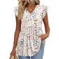 🎁Neuwaren 52% Rabatt💥Blumen-Peplum-Top mit V-Ausschnitt & Rüschenärmeln – Sommerliches Damenoberteil für Büro & Freizeit