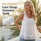 ⏰ 52 % RABATT – Nur für kurze Zeit ✨ Elegantes Tanktop mit Spitzen-Trägern und Punktmuster