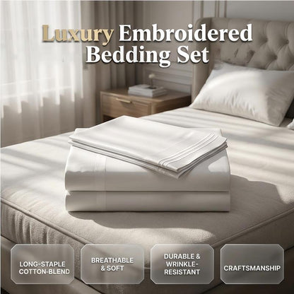 ⏳🔥LIMITED-TIME 51% OFF! 💝Luxury Embroidered European Bedding Set