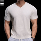 👕 LIMITED-TIME 50% OFF! ✨ Breathable V-Neck Knit Tee – Textured Finish, Athletic Fit, Gym to Street 🏋️