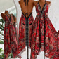 ⏳Limited-time 50% off⏰Women's Boho Deep V Halter Maxi Dress👗🌺