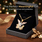 Tri-Tone Angel Guardian Pendant Necklace