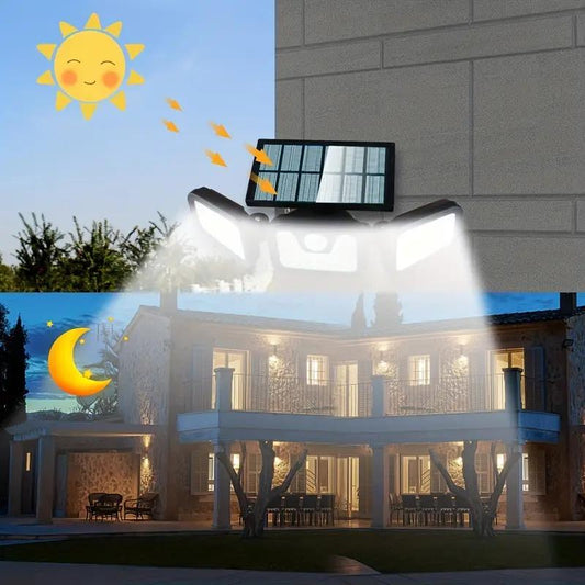 ⏳🔥LIMITED-TIME 55% OFF! ⏰Solar 3-Heads Wall Light With Sensor Lighting Function