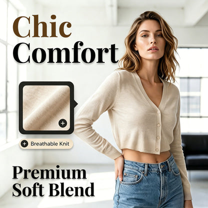 🧥 2026 Sale — Over 72,000 Sold!✨Women Thin Cropped Cardigan Button Front Summer Shawl for Slip Dress
