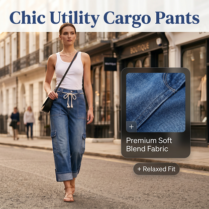 👖 New Arrivals 50% OFF💥Women’s Wide-Leg Cargo Pants – Spacious Side Pockets, Relaxed Silhouette & Adjustable Waist ✨