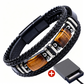 Bracciale in Pelle PU Intrecciata con Occhio di Tigre Uomo e Donna