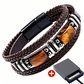 Bracciale in Pelle PU Intrecciata con Occhio di Tigre Uomo e Donna