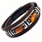 Bracciale in Pelle PU Intrecciata con Occhio di Tigre Uomo e Donna