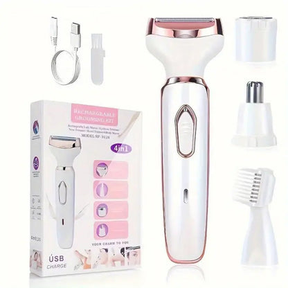 ⏳🔥LIMITED-TIME 53% OFF! ⏰4-In-1 Electric Cordless Lady Body Hair Shaver