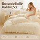 🏡 Set Biancheria da Letto 4 Pezzi con Balze Romantiche – Microfibra Ultra-Morbida, 9 Colori | Tinta Unita ed Elegante