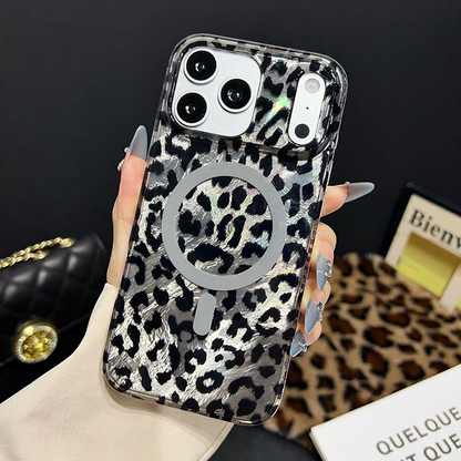🐆🧲 Cover magnetica leopardata per smartphone – Protezione antiurto, allineamento magnetico e finitura trendy