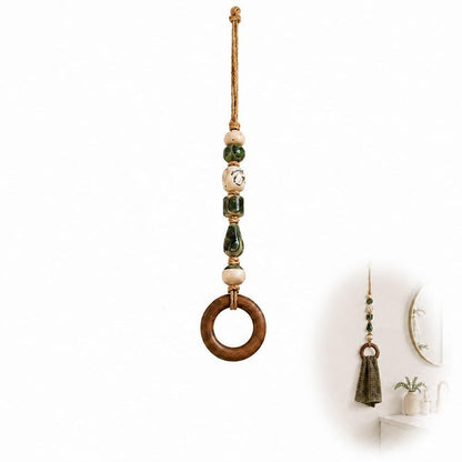 🔥 Offerta Speciale: Appendiasciugamani Decorativo con Perline – Perline in ceramica, corda di iuta e anello in legno. Perfetto per bagno, cucina e arredamento boho-chic.