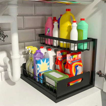 🔥 Offerta Limitata: Organizer a 2 Livelli in Acciaio al Carbonio – Struttura robusta, design salvaspazio e organizzazione pratica per cucina, bagno o scrivania.