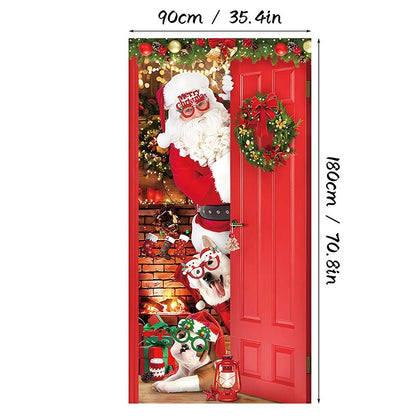 🎄 Tenda Copriporta Natalizia – Decorazione Istantanea per le Feste, 90×180 cm