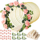 🌸Cerchio Decorativo Dorato 🎀✨♻️ Struttura in ferro dorato da 30 cm con base in pino e filo LED incluso, completamente personalizzabile e riutilizzabile, consente di modificare le decorazioni per creare composizioni tavolo eleganti adatte a ogni ambie